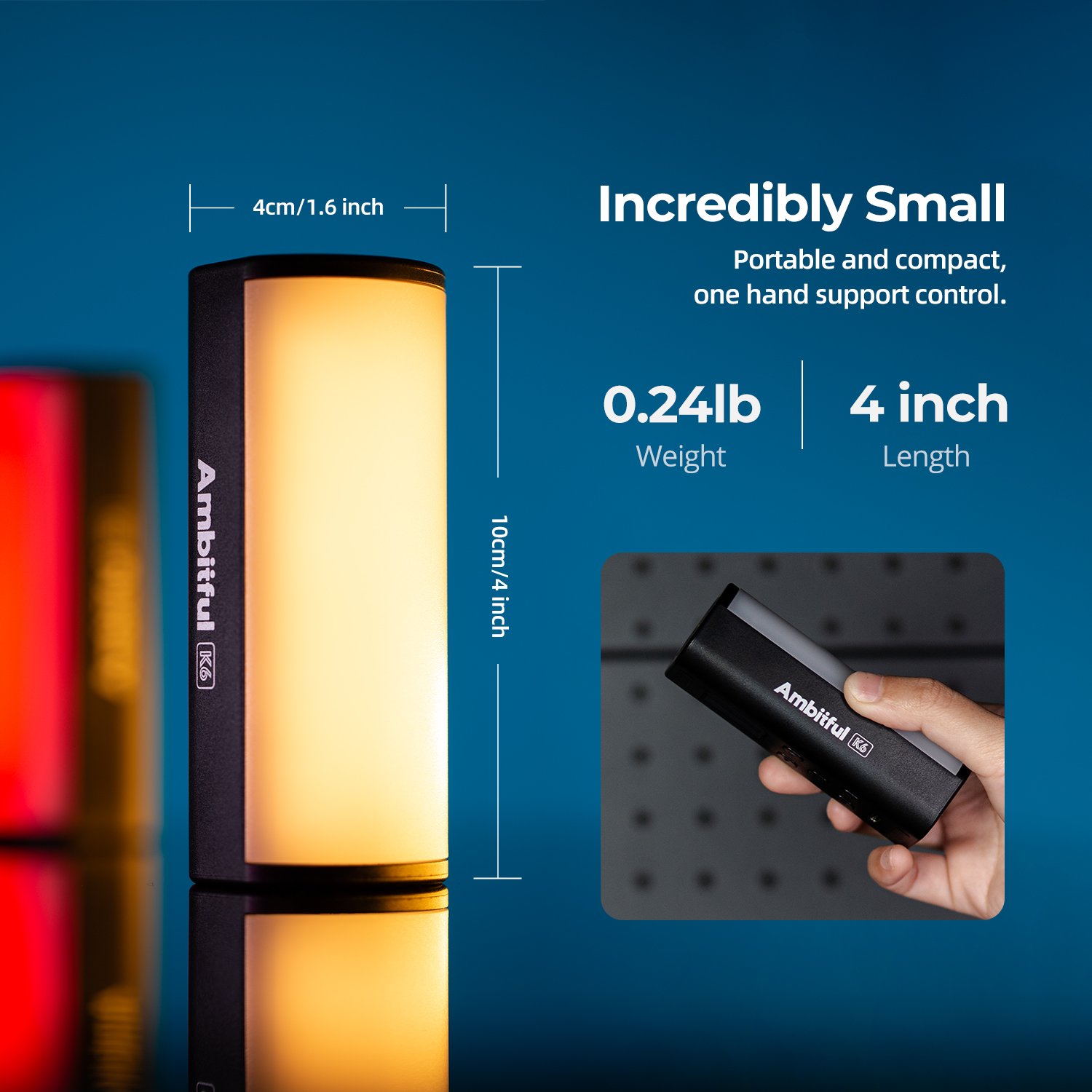 Photography Lighting Stick - Ambitful K6 Mini RGB Photography Stick