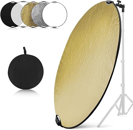 Photography Lighting Reflector - 43Inch/110cm Photography Light Reflector, Portable Foldable