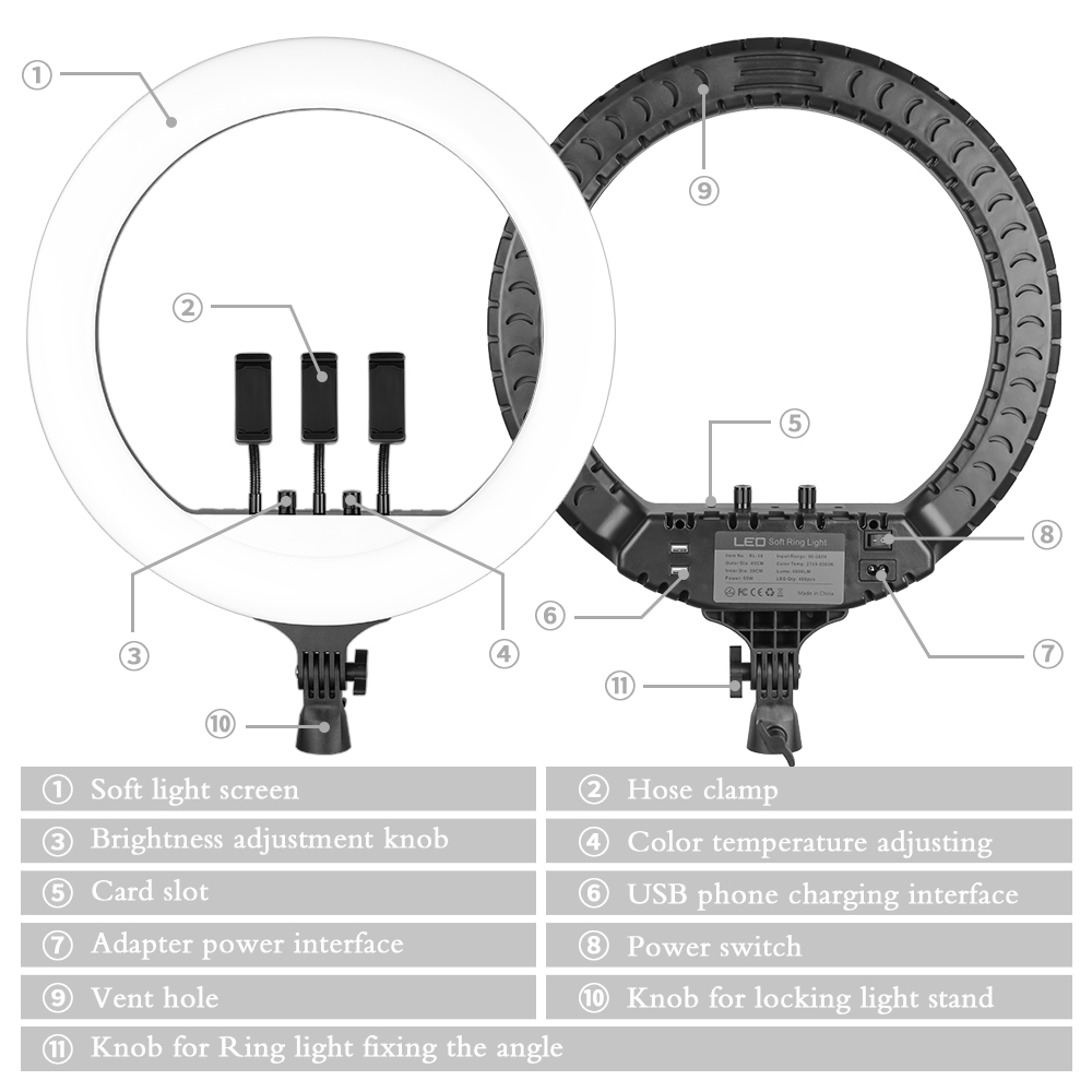 SH 18 Inch Knob Ring Light LED - مراجعة Photography Lighting Stick وسعره