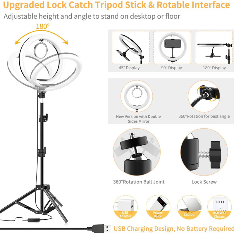 16/26/33cm Selfie Ring Light P - مراجعة Photography Lighting Stick وسعره