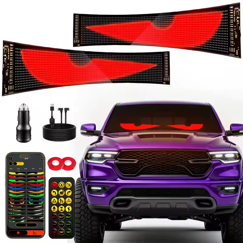 LED Car windshield Truck Eye R - مراجعة Video Light Panel Led وسعره
