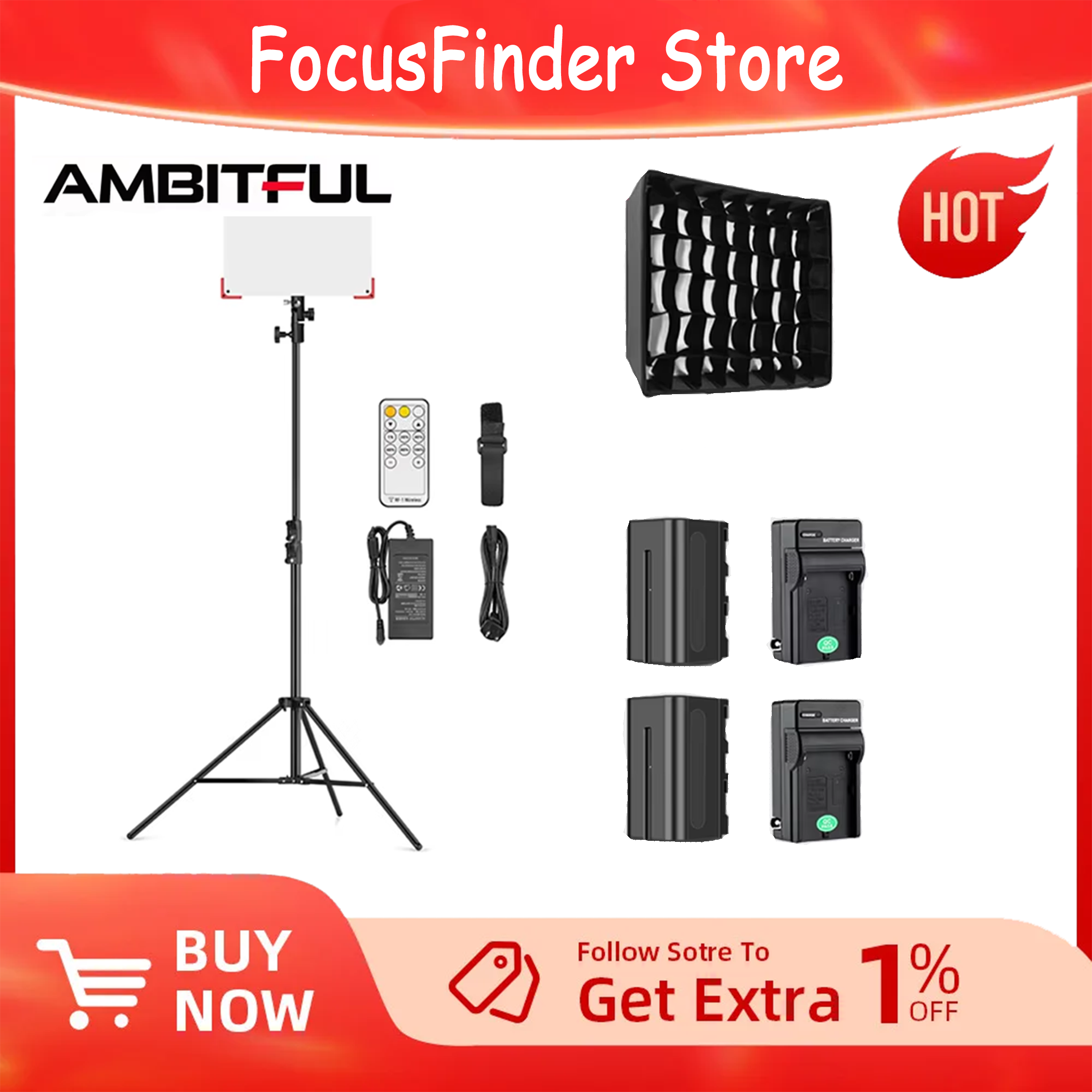 AMBITFUL LEDP60C Ultra-thin LE - مراجعة Video Light Panel Led وسعره