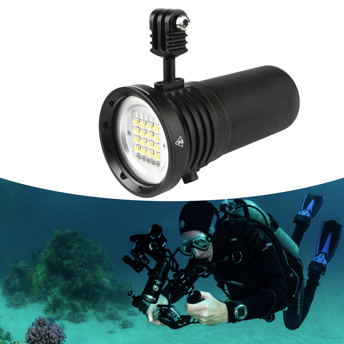 W167 Rechargeable LED Dive Lig - مراجعة Photography Lighting Angles وسعره