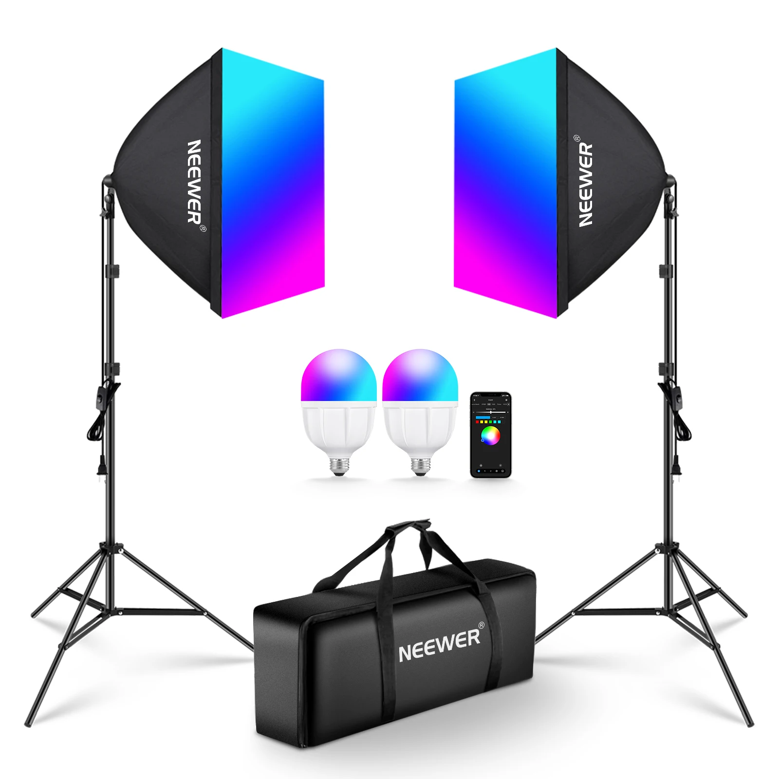 NEEWER RGB Softbox Lighting Ki - مراجعة Photography Lighting App وسعره