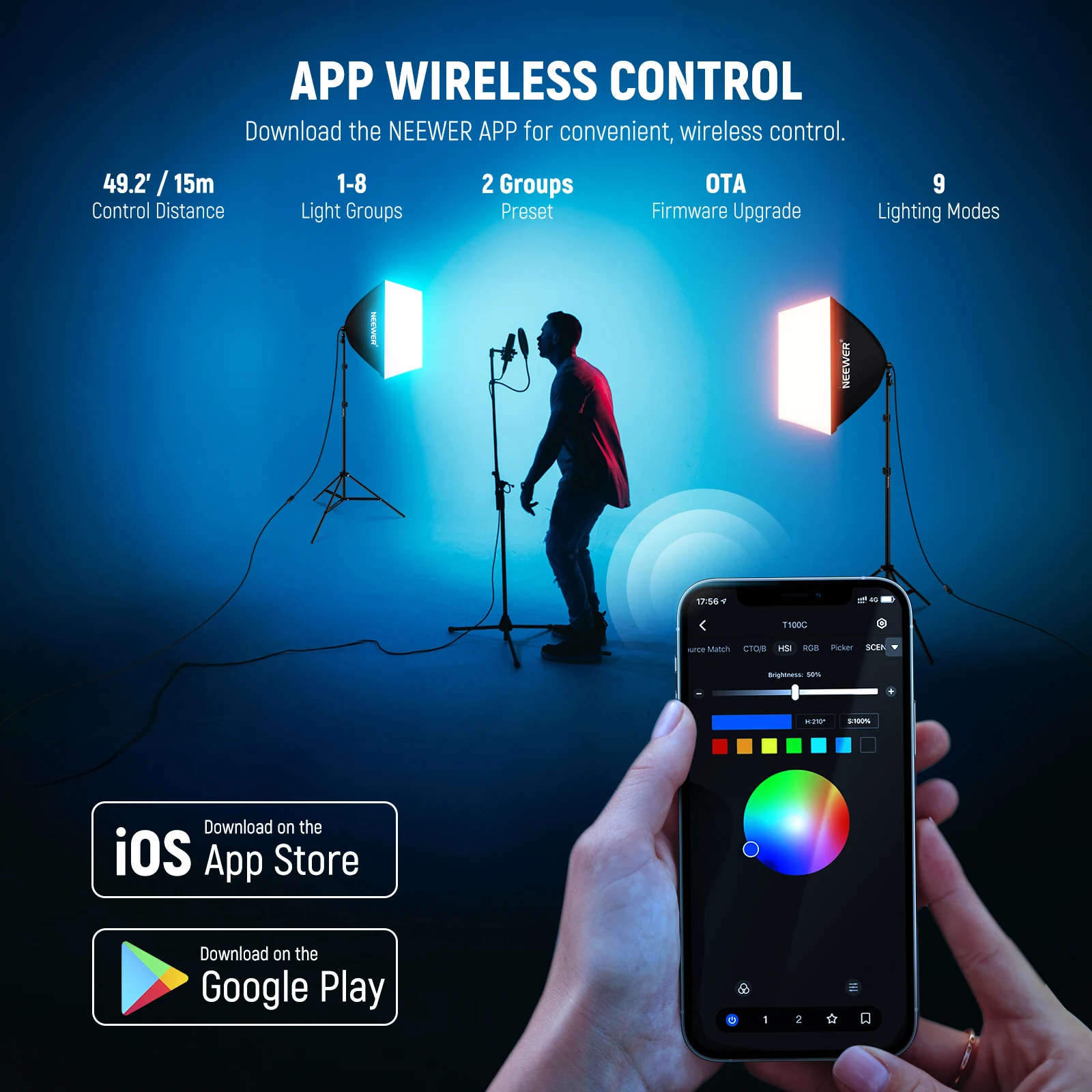 NEEWER RGB Softbox Lighting Ki - مراجعة Photography Lighting App وسعره