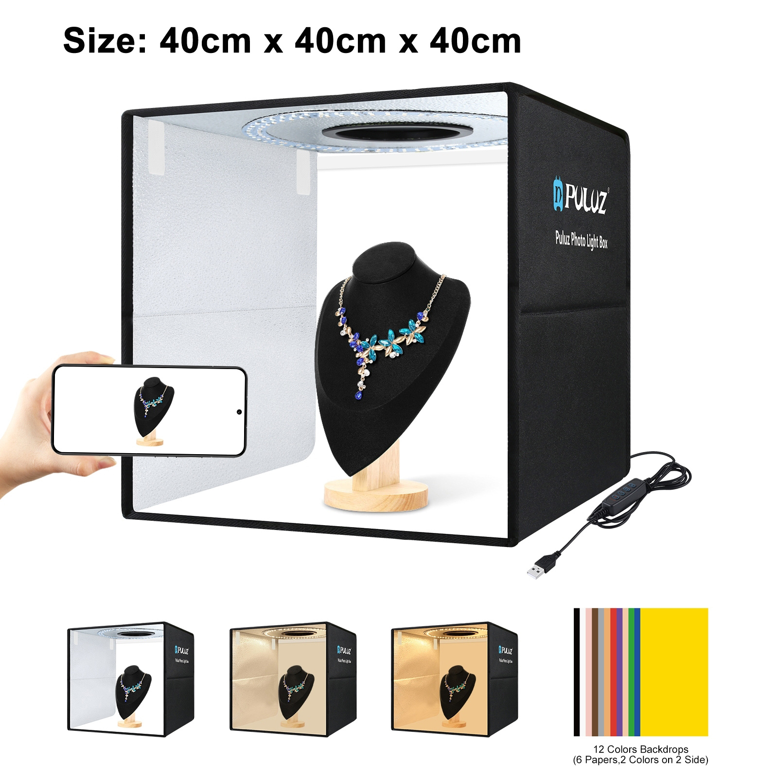PULUZ 40cm Folding Portable Ri - مراجعة Photography Lighting Styles وسعره