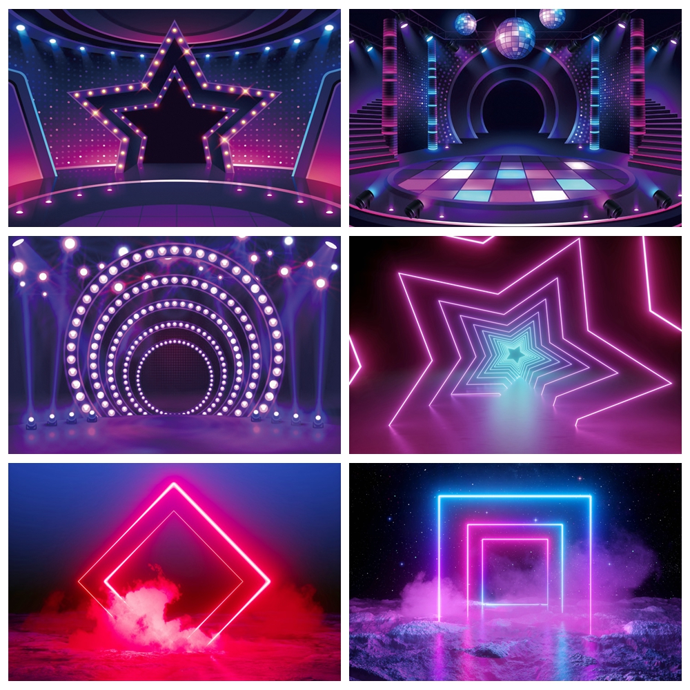 Neon Lights Stage Photography  - مراجعة Photography Lighting And Backdrop وسعره