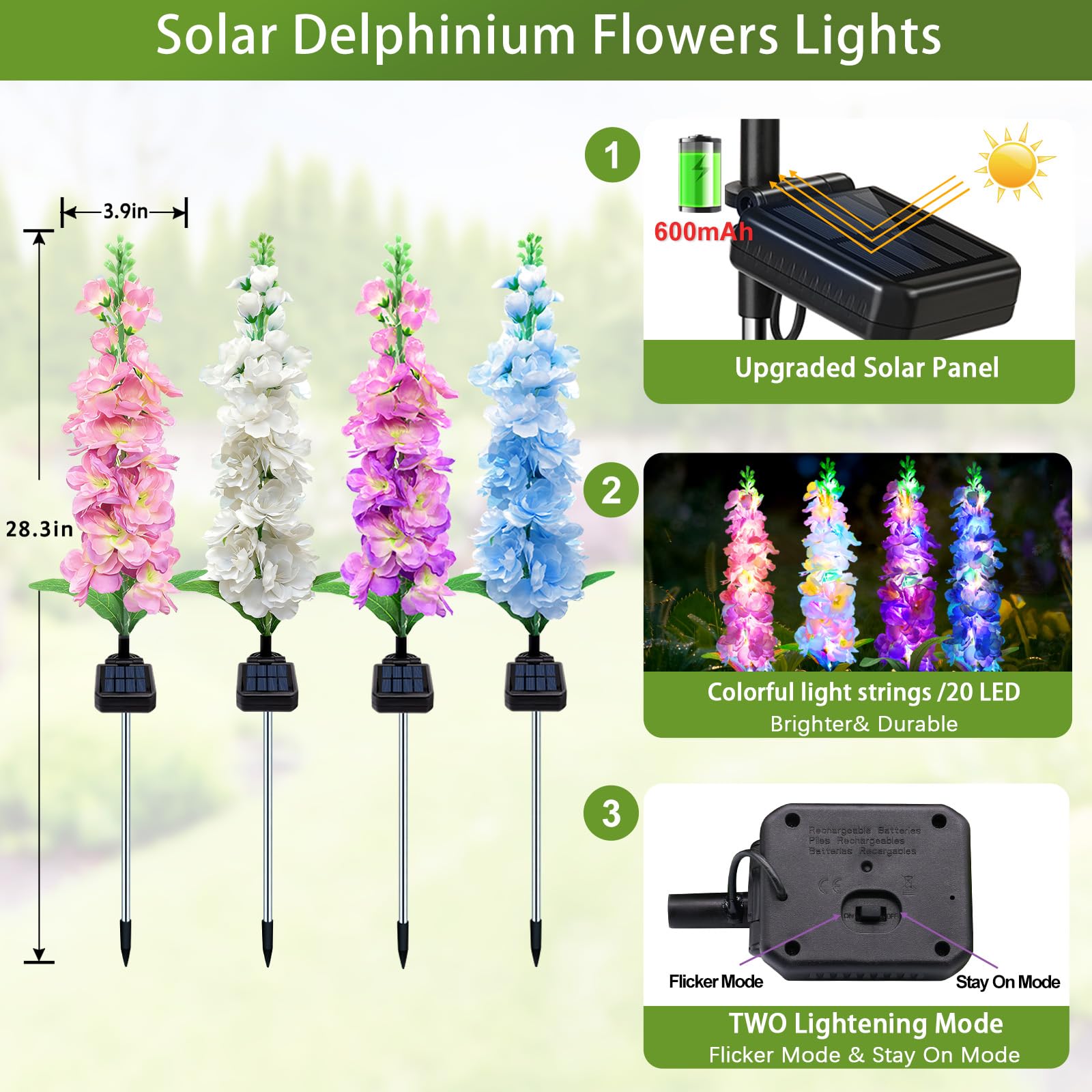 Solar Garden Lights, Solar Del - مراجعة Flower Photography Led Lighting Pack وسعره