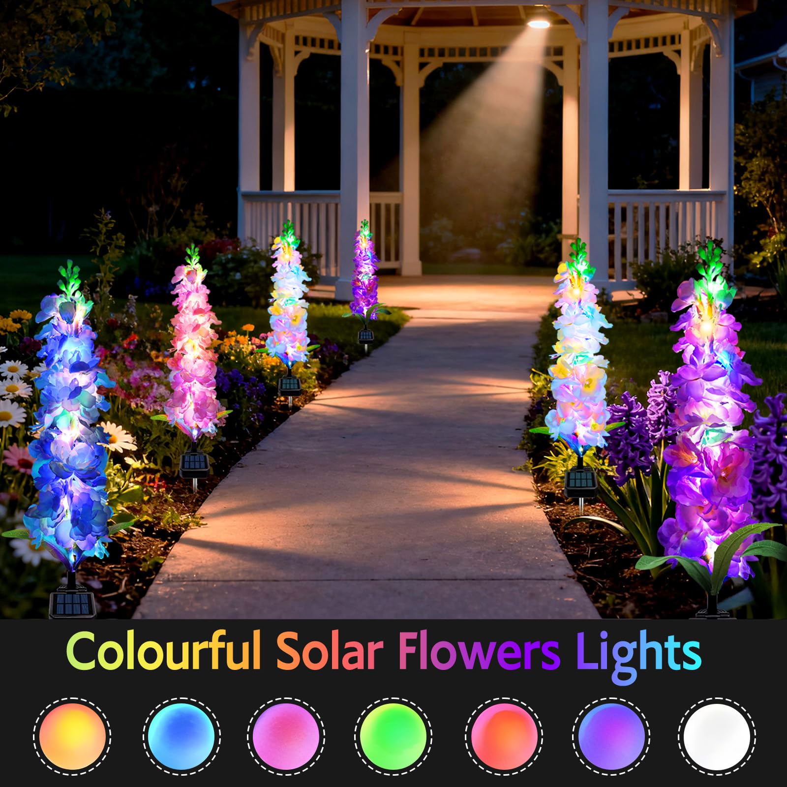 Solar Garden Lights, Solar Del - مراجعة Flower Photography Led Lighting Pack وسعره