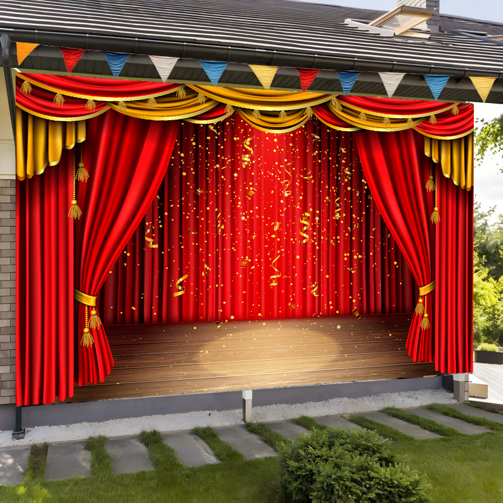 Red Theater Curtain Party Back - مراجعة Photography Lighting And Backdrop وسعره
