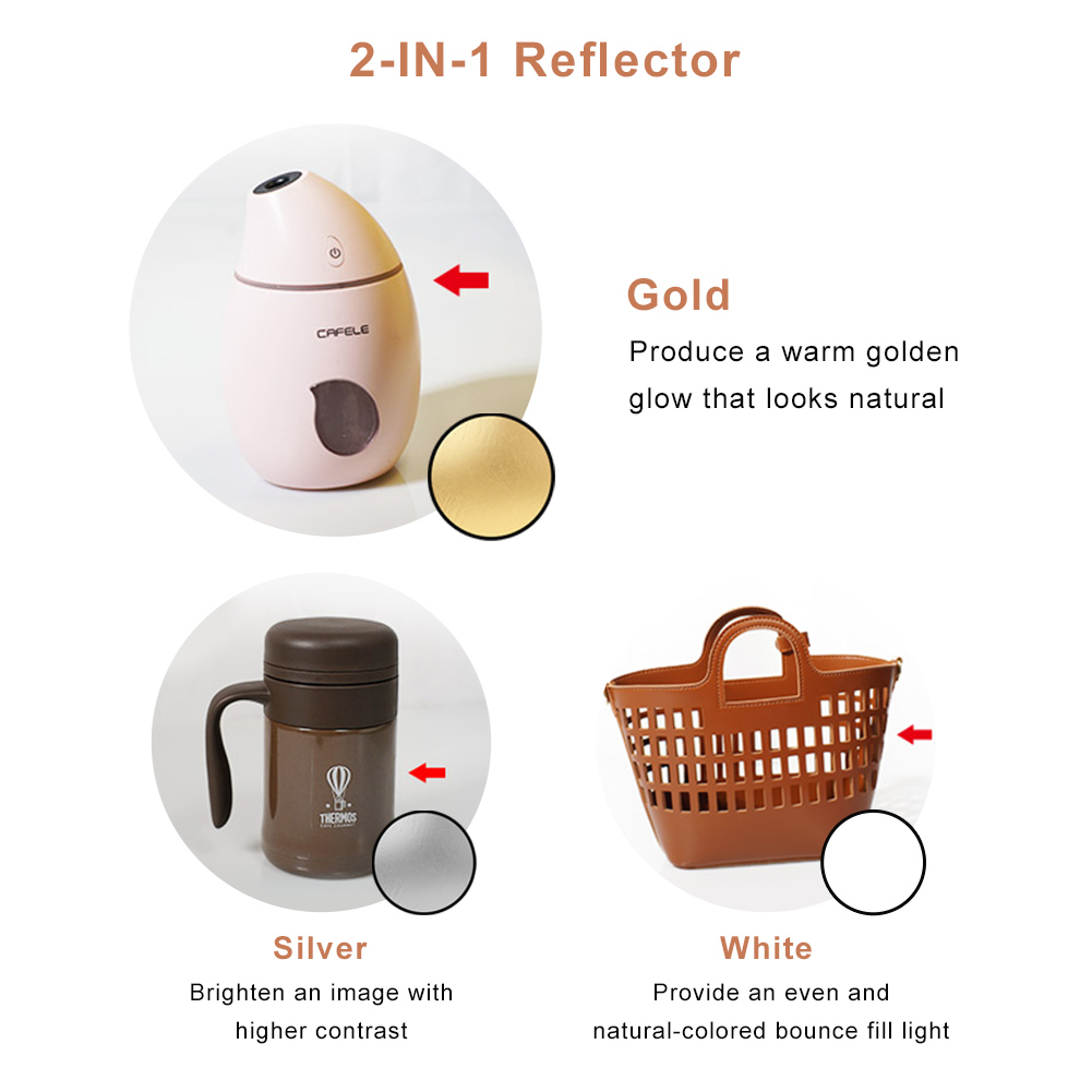 2in1 Round Portable Reflector  - مراجعة Photography Lighting Reflector وسعره