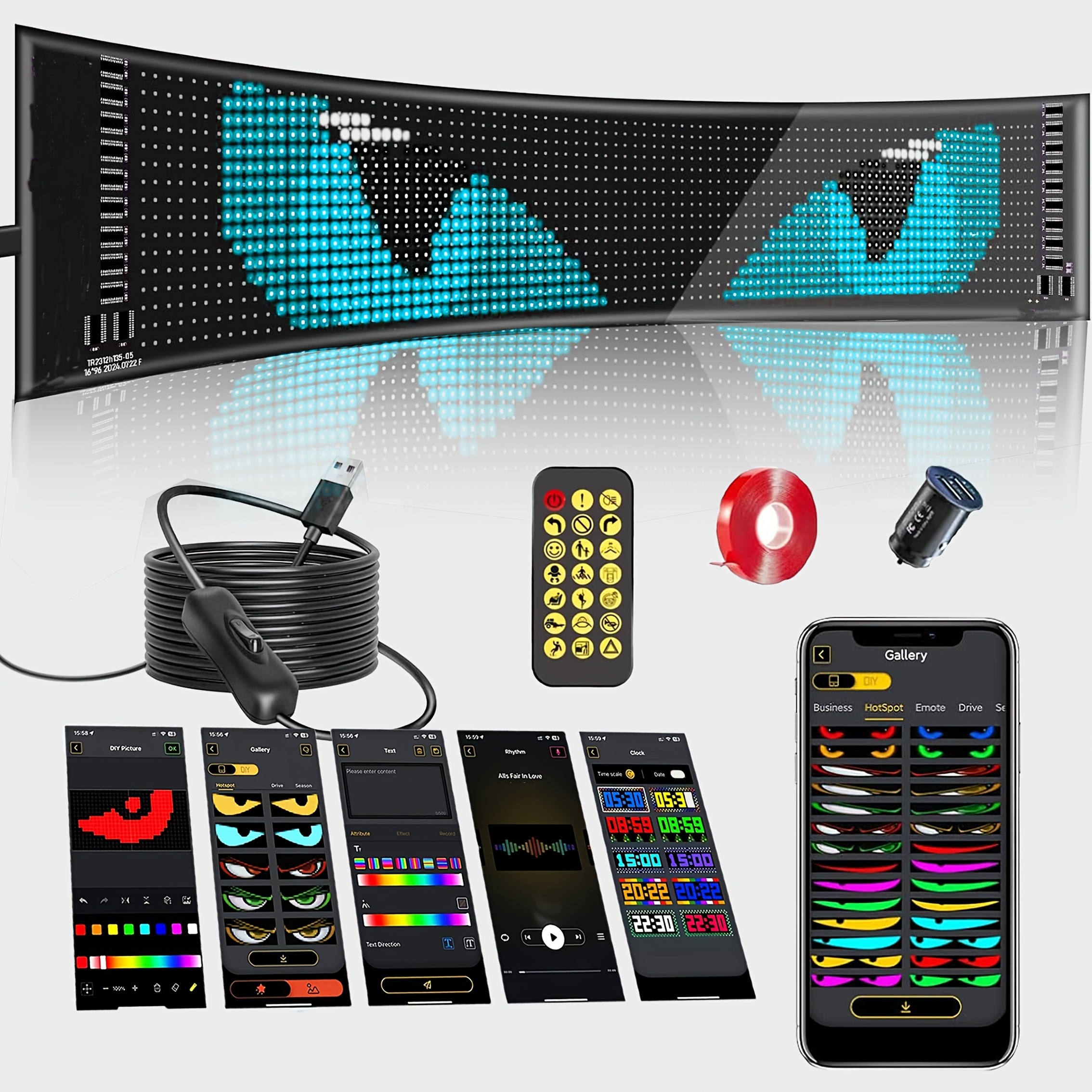 Smart Car LED Display Programm - مراجعة Video Light Panel Led وسعره