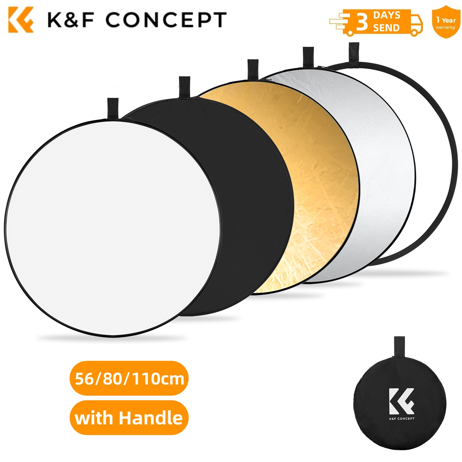 K&F CONCEPT 56/80/110cm 5-in-1 - مراجعة Photography Lighting Reflector وسعره