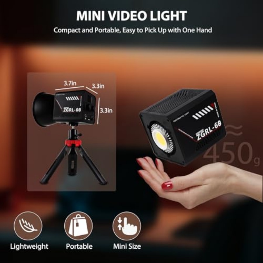 60W COB LED Video Light Handhe - مراجعة Photography Lighting For Studio وسعره