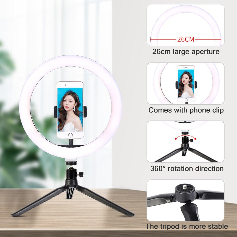 26cm 10 inch Led Ring Selfie L - مراجعة Photography Lighting Stick وسعره