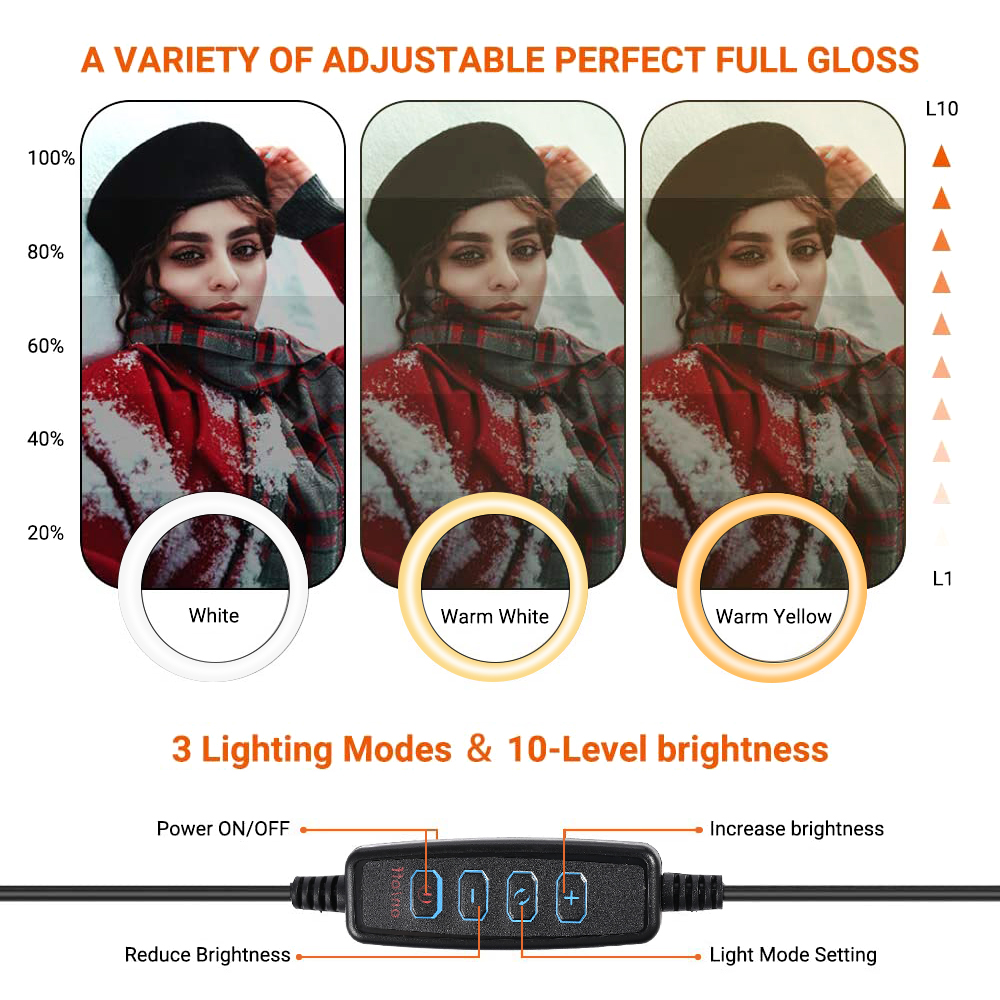 26cm 10 inch Led Ring Selfie L - مراجعة Photography Lighting Stick وسعره