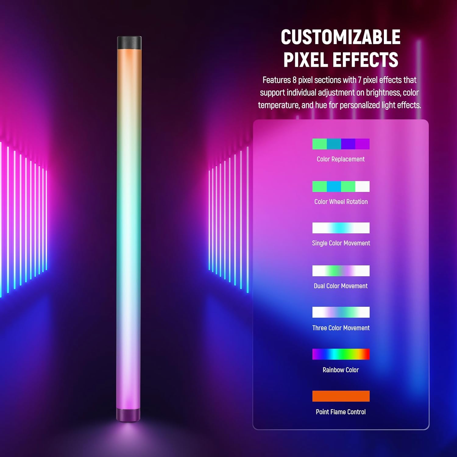 NEEWER TL60 RGB Tube Light, Fu - مراجعة Photography Lighting App وسعره
