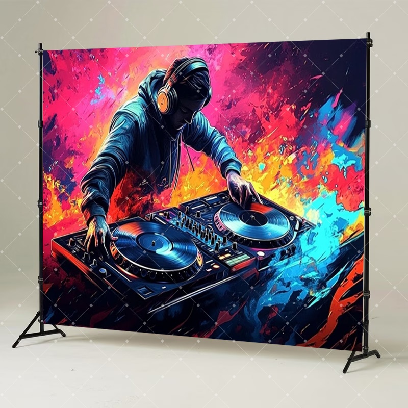 Hip Hop Music DJ Party Decorat - مراجعة Photography Lighting And Backdrop وسعره