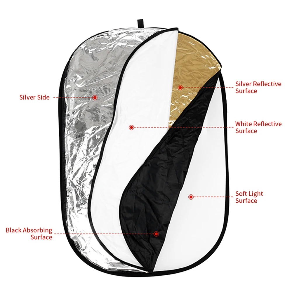 60/80/110CM 5-in-1 Collapsible - مراجعة Photography Lighting Reflector وسعره