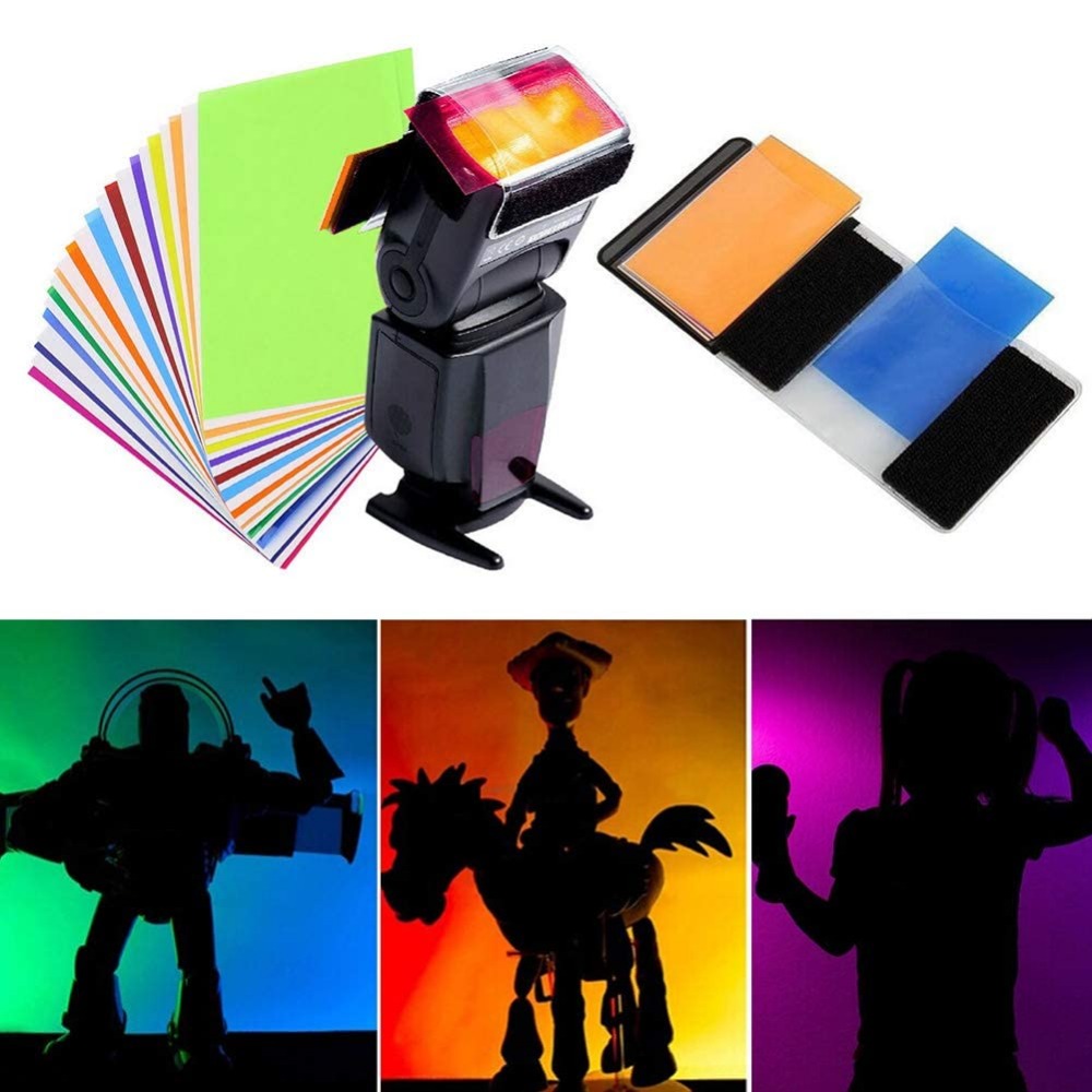 12 Colors Camera Flash Gels Li - مراجعة Portrait Photography With Lighting وسعره