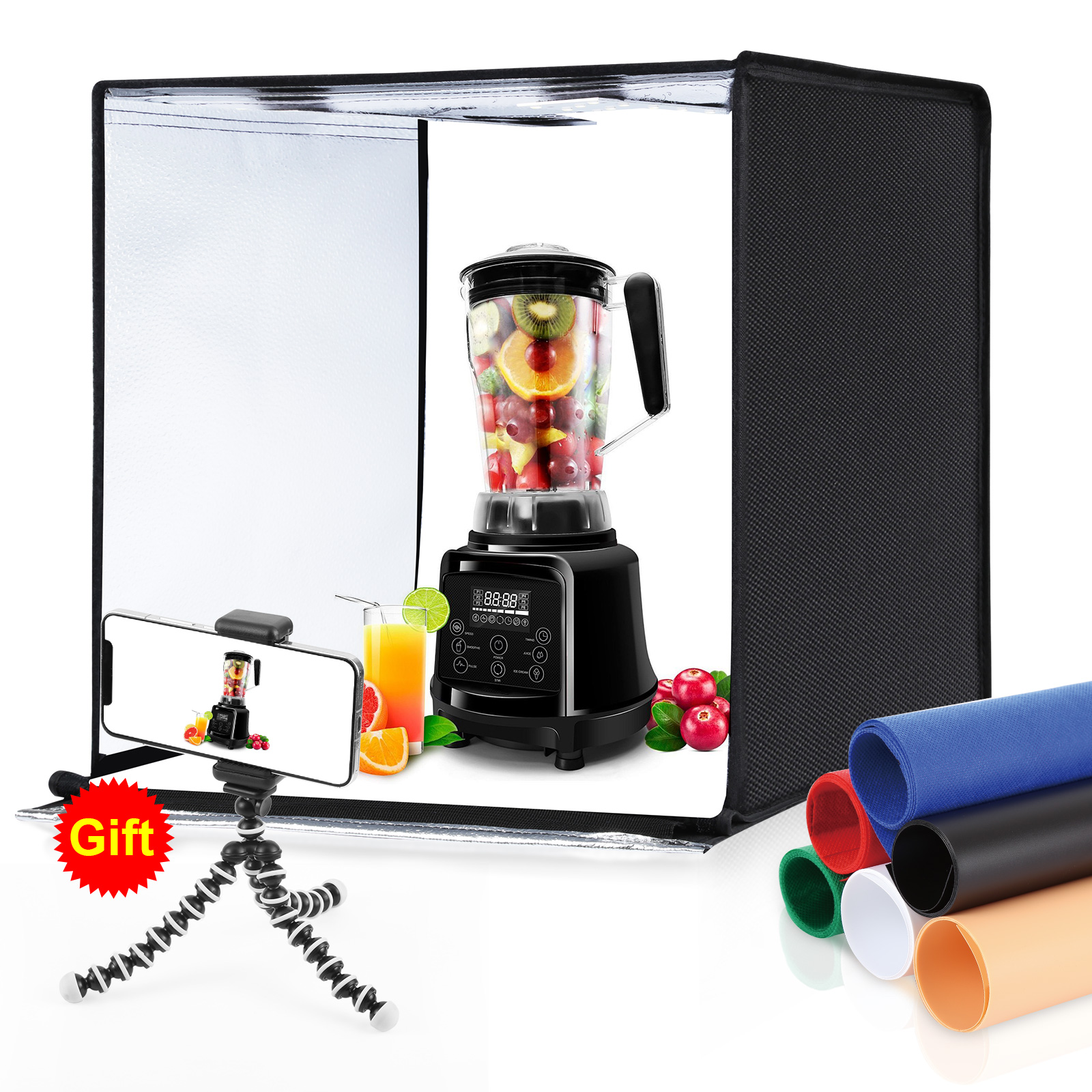 PULUZ 60cm Photo Studio Light  - مراجعة Photography Lighting And Backdrop وسعره