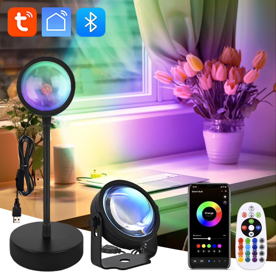 Smart Sunset Lamp Tuya USB Sun - مراجعة Photography Lighting App وسعره
