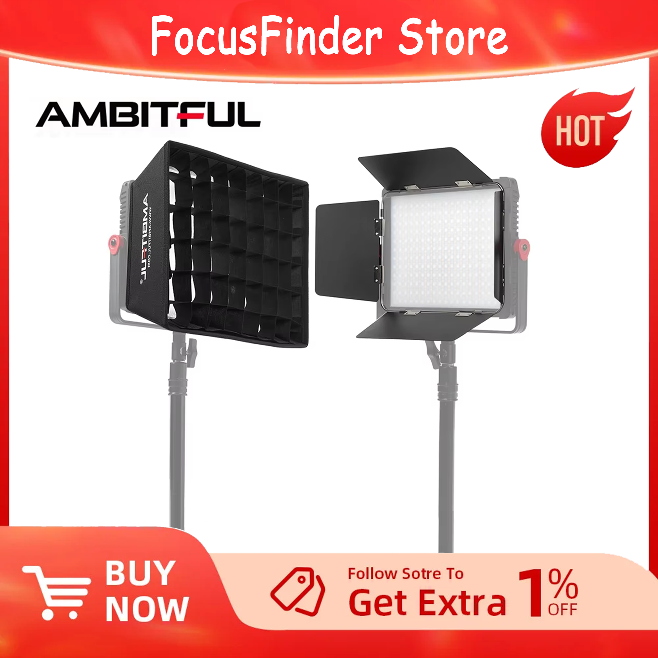 AMBITFUL P35R LED Video Panel  - مراجعة Video Light Panel Led وسعره