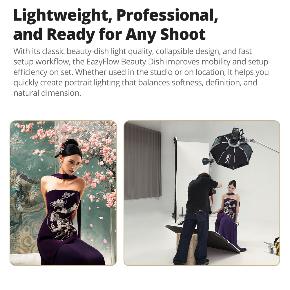New Godox EazyFlow Beauty Dish - مراجعة Photography Lighting Reflector وسعره