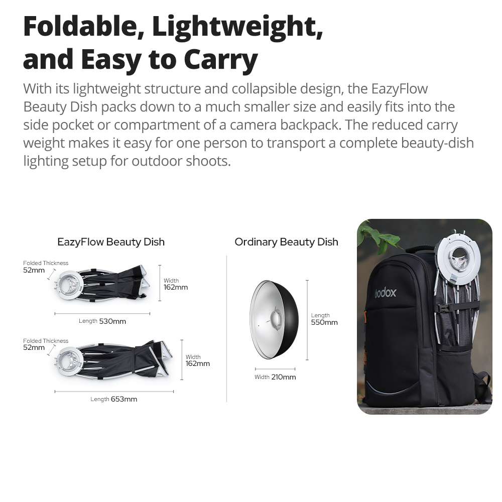 New Godox EazyFlow Beauty Dish - مراجعة Photography Lighting Reflector وسعره