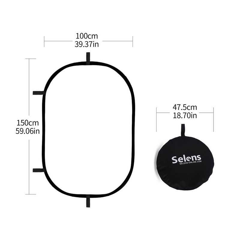 100X150CM Foldable Oval Reflec - مراجعة Video Light Panel Led وسعره