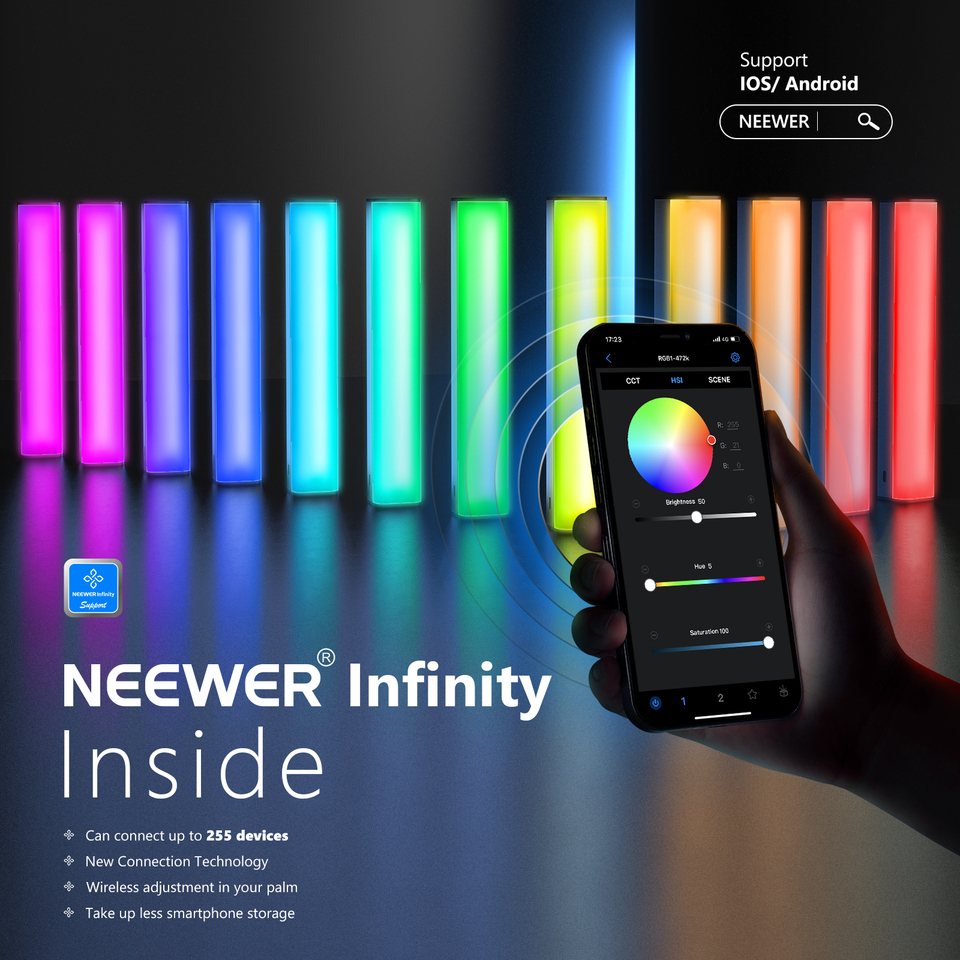 For NEEWER RGB Magnetic Handhe - مراجعة Photography Lighting App وسعره
