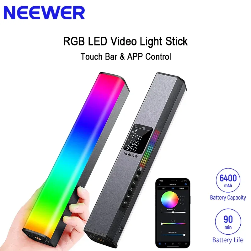 For NEEWER RGB Magnetic Handhe - مراجعة Photography Lighting App وسعره