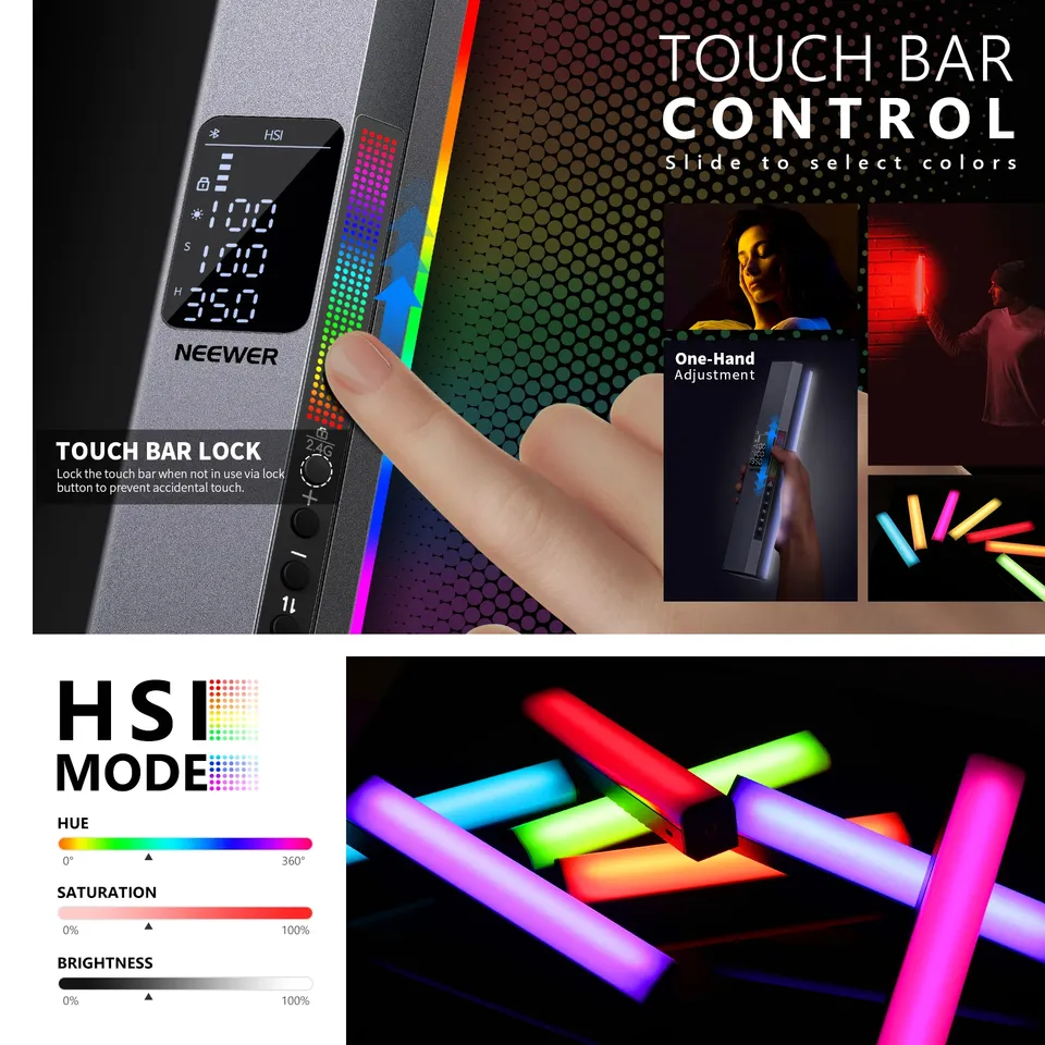 For NEEWER RGB Magnetic Handhe - مراجعة Photography Lighting App وسعره