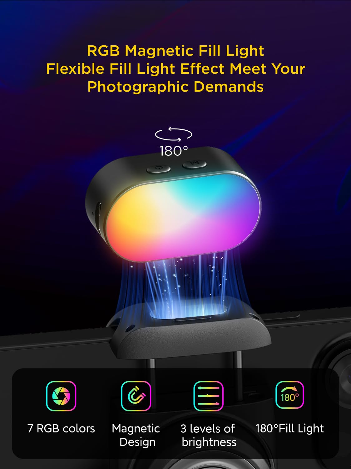 AOCHUAN RGB Magnetic Fill Ligh - مراجعة Photography Lighting Styles وسعره