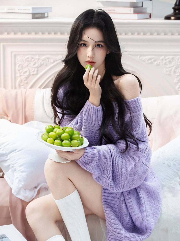 Autumn Winter Purple Sweater O - مراجعة Photography Lighting Styles وسعره
