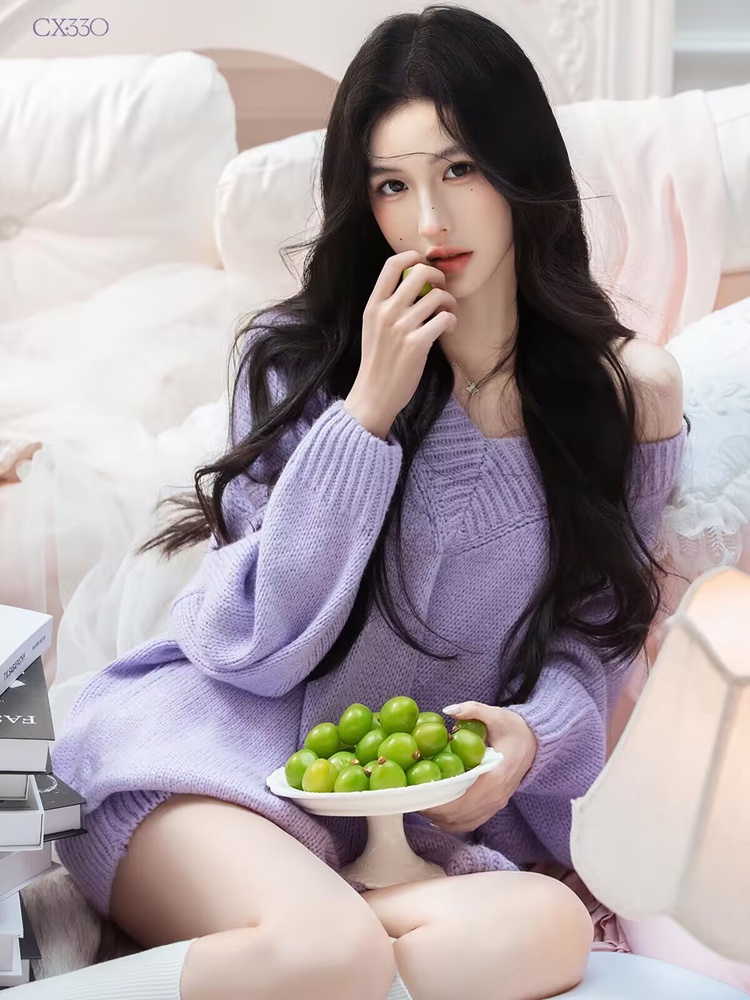 Autumn Winter Purple Sweater O - مراجعة Photography Lighting Styles وسعره